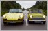 The classic Mini congratulates the Porsche 911 on its 50th birthday