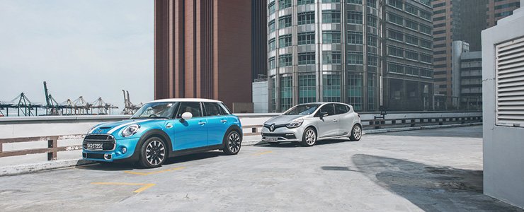 Comparison Mini Cooper S 5 Door 20 A Renault Clio Rs 16t