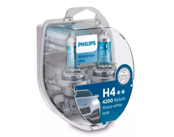 Philips WhiteVision Ultra H7 Car Headlight Bulbs (Twin Pack) 12V 55W up to  4200K
