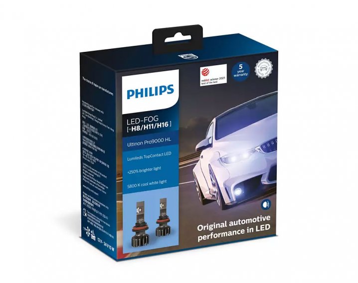 Philips Ultinon Pro9000 HL LED FOG TopContact Fog Light bulb H8