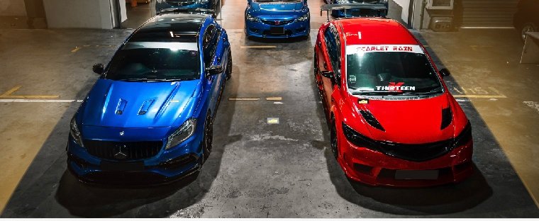 Blue Red Car