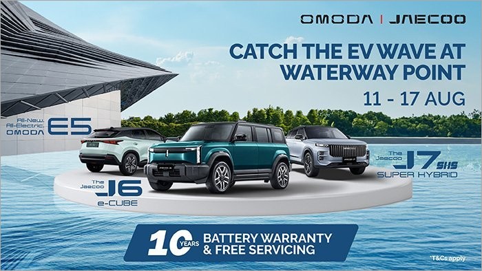 Catch Omoda &amp; Jaecoo at Waterway Point this weekend! Visit Level 1 Village Square for exclusive deals and perks.