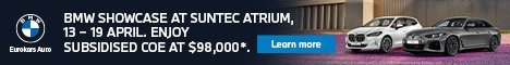 Now till 19 April, elevate your journey with subsidised COE at $98,000* at the BMW Showcase by Eurokars Auto, Suntec Atrium.
