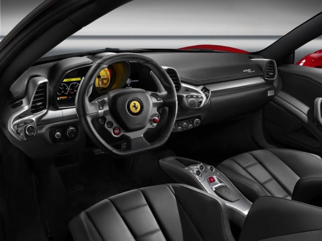 Ferrari 458 Italia's interior in detail