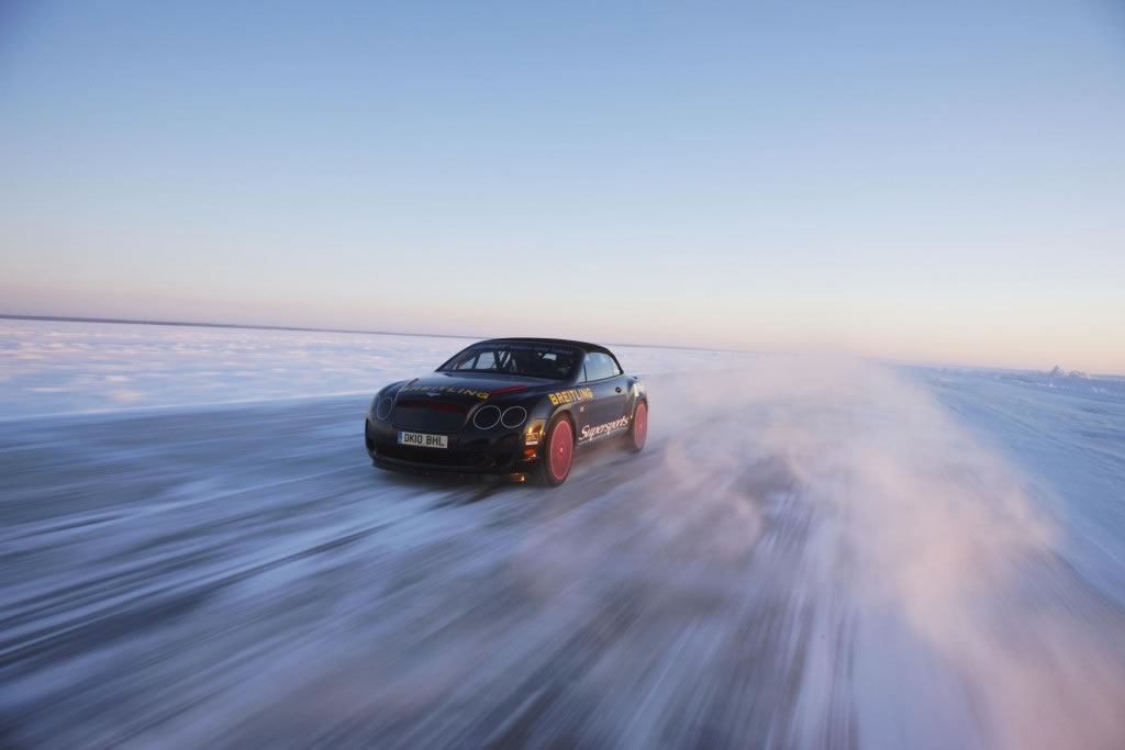 Bentley Continental Supersports Convertible breaks world record on ice