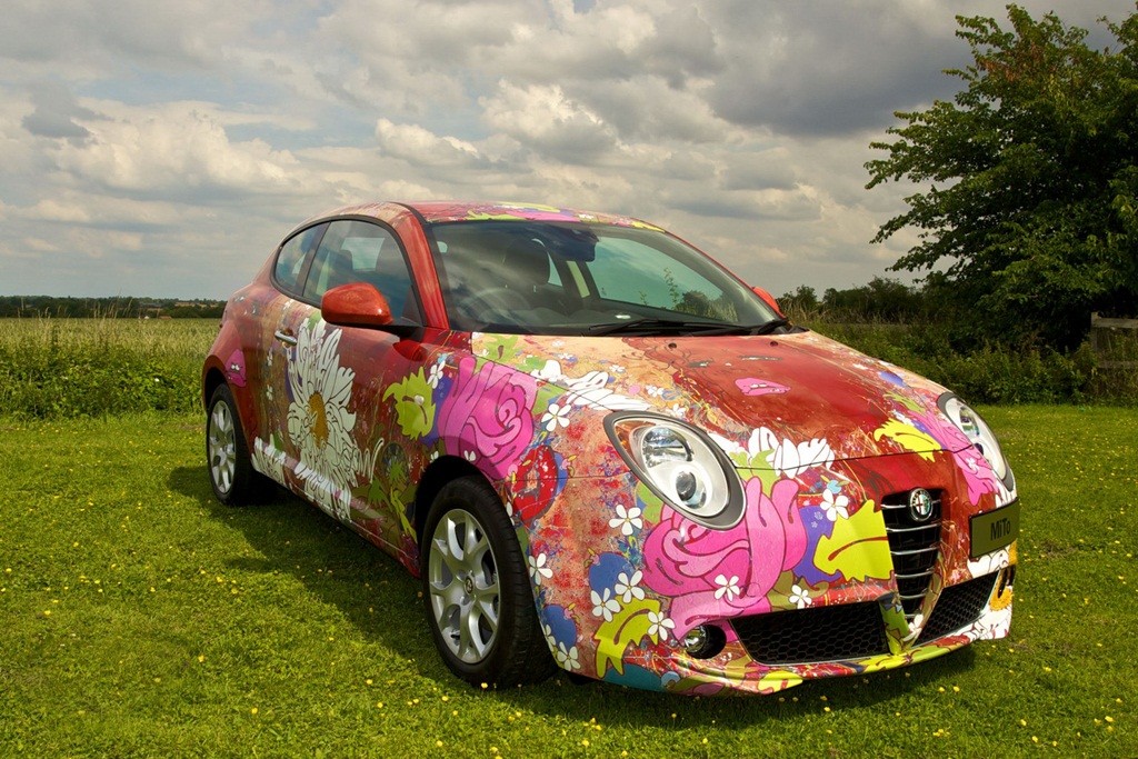 Alfa Romeo MiTo art car on display in the UK