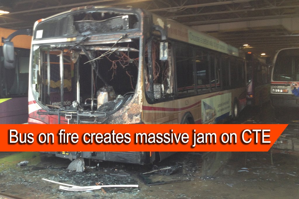 Offservice SBS Transit bus catches fire on CTE