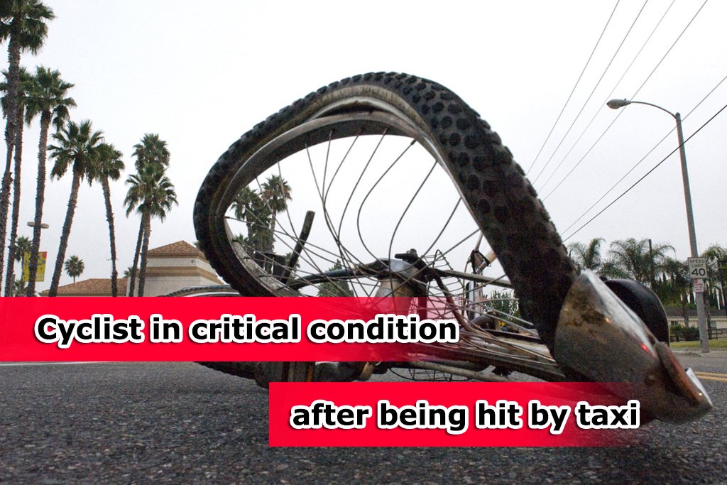 Cyclist in critical condition after being hit by a taxi - Sgcarmart