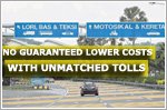 Unmatched tolls at checkpoints do not equate to guaranteed lower costs