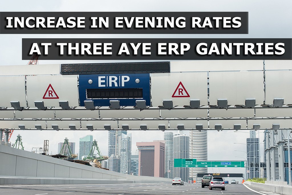 Increase of ERP rates at three AYE gantries during evening peak from