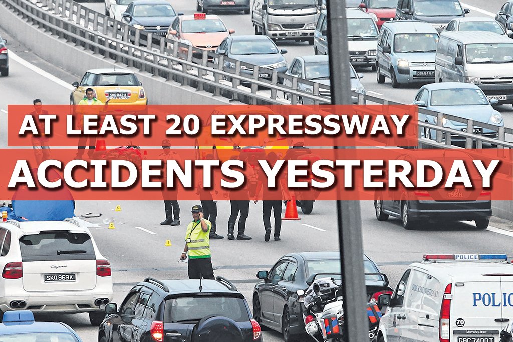 At least 20 expressway accidents happened yesterday Sgcarmart