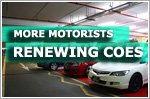 More motorists opting to renew their COEs