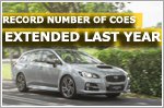 COEs extended for a record number of vehicles last year