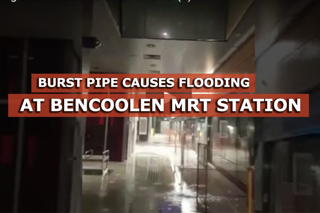 Burst pipe causes flooding at Bencoolen MRT station - Sgcarmart