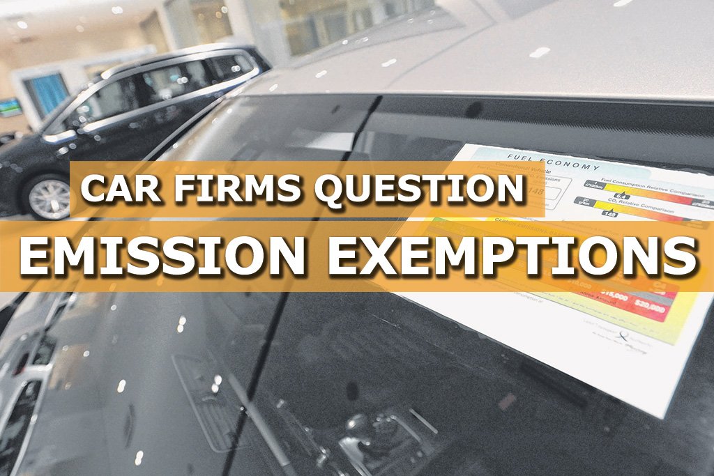 Car firms question emission exemptions Sgcarmart