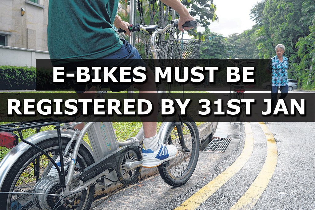 Ebikes must be registered by 31st January
