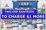 ERP rates to increase by $1 at two gantries from 6th November