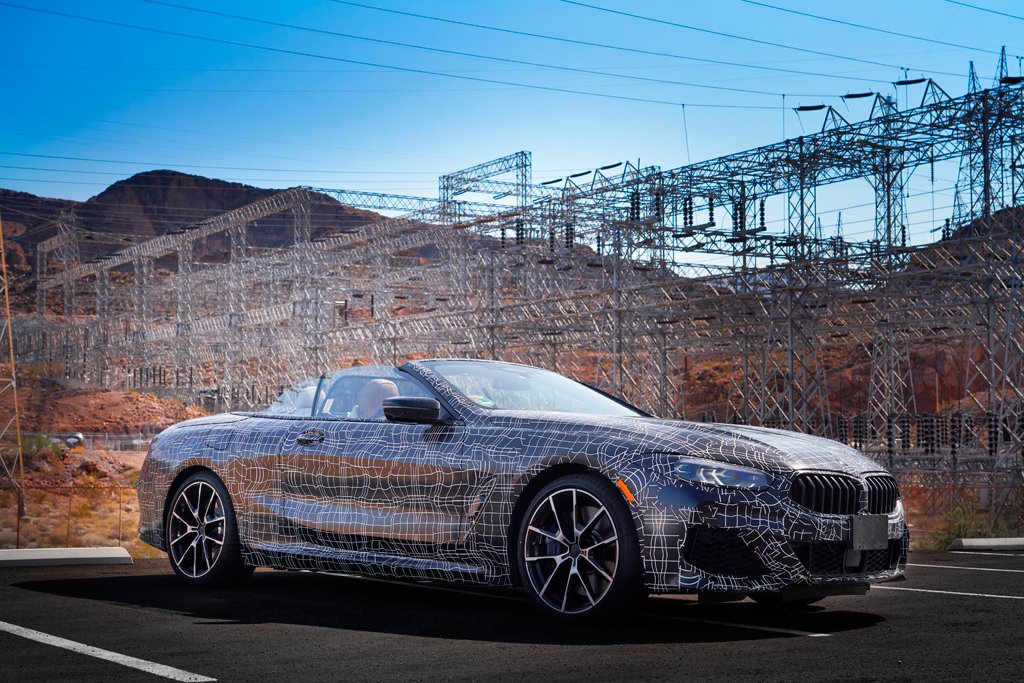 Through death valley in the prototype of the BMW 8 Series Convertible