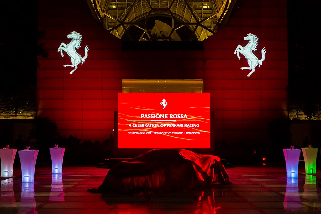 The unveiling of the brand new Ferrari 488 Pista in Singapore