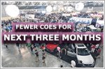 Fewer COEs for next three months starting from February