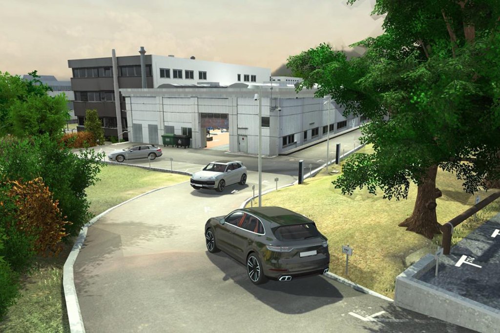 Porsche test autonomous driving in workshop