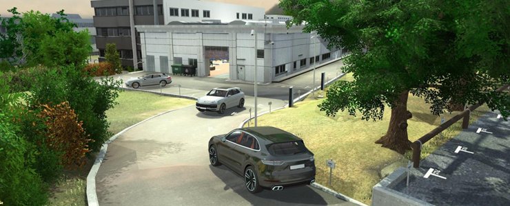 Porsche test autonomous driving in workshop