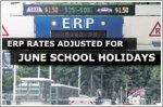 Lower or no ERP charges at nine locations for June school holidays