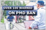 Over 100 PMD users warned on the first day of footpath ban