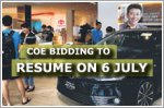 COE bidding to resume on 6 July 2020