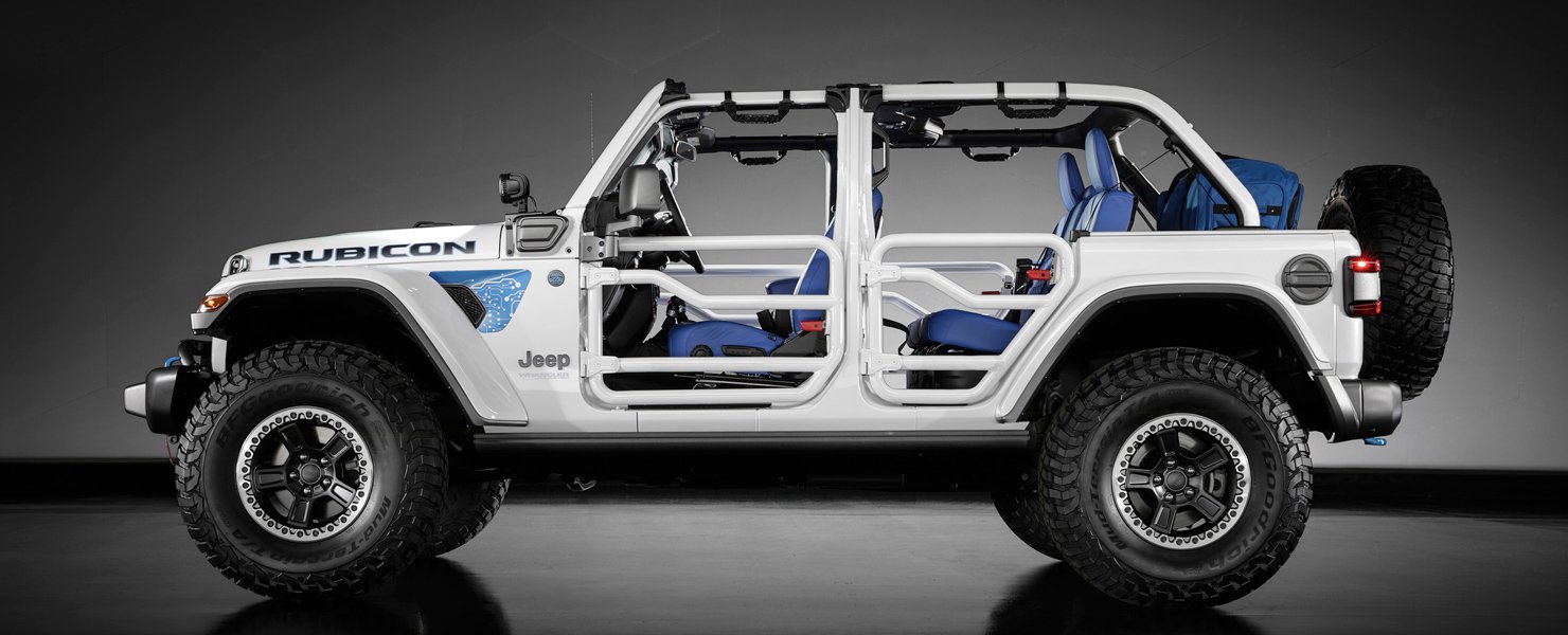 The Jeep Wrangler 4xe concept is one striking electrified off-roader