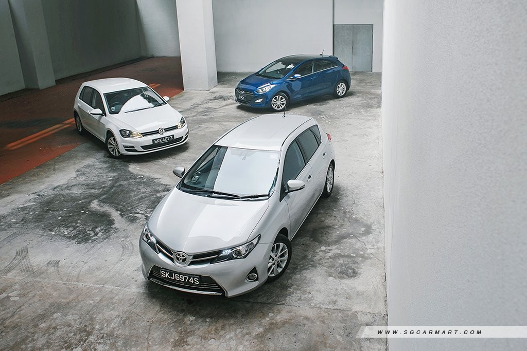 Hyundai i30 1.6 (A) Toyota Auris 1.6 (A) vs Volkswagen Golf 1.4 TSI DSG (A)