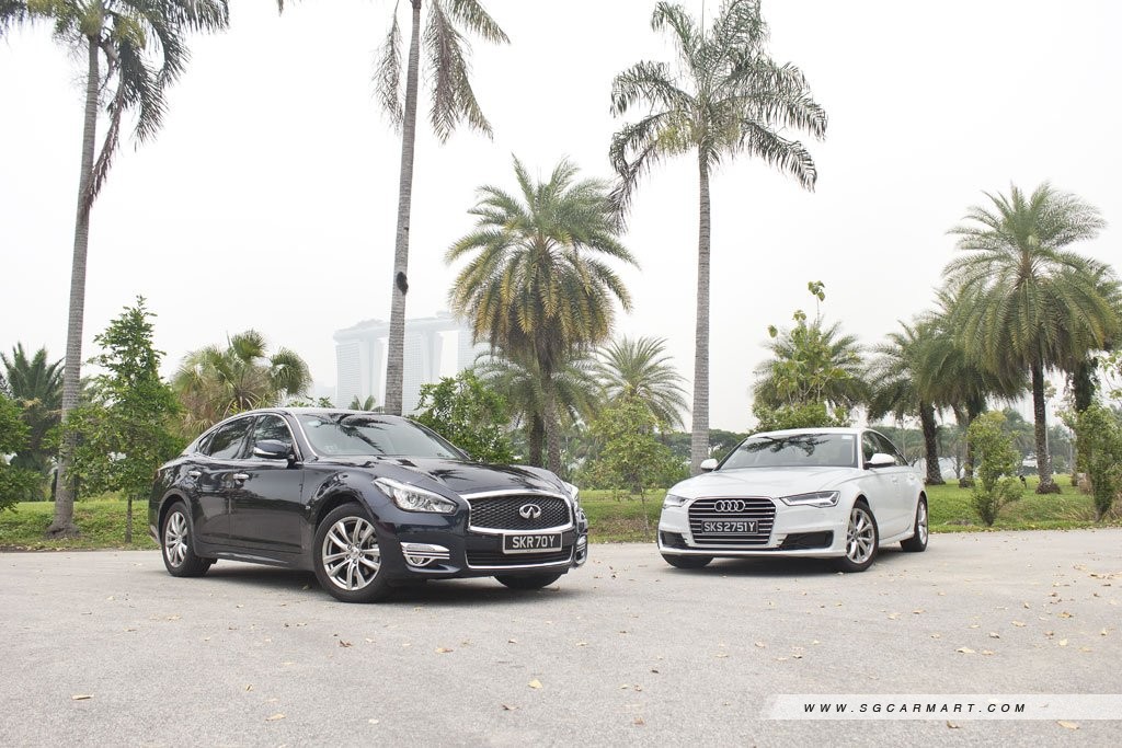 Audi A6 1.8 TFSI Ultra S-tronic (A) vs Infiniti Q70 2.5 V6 Premium (A)