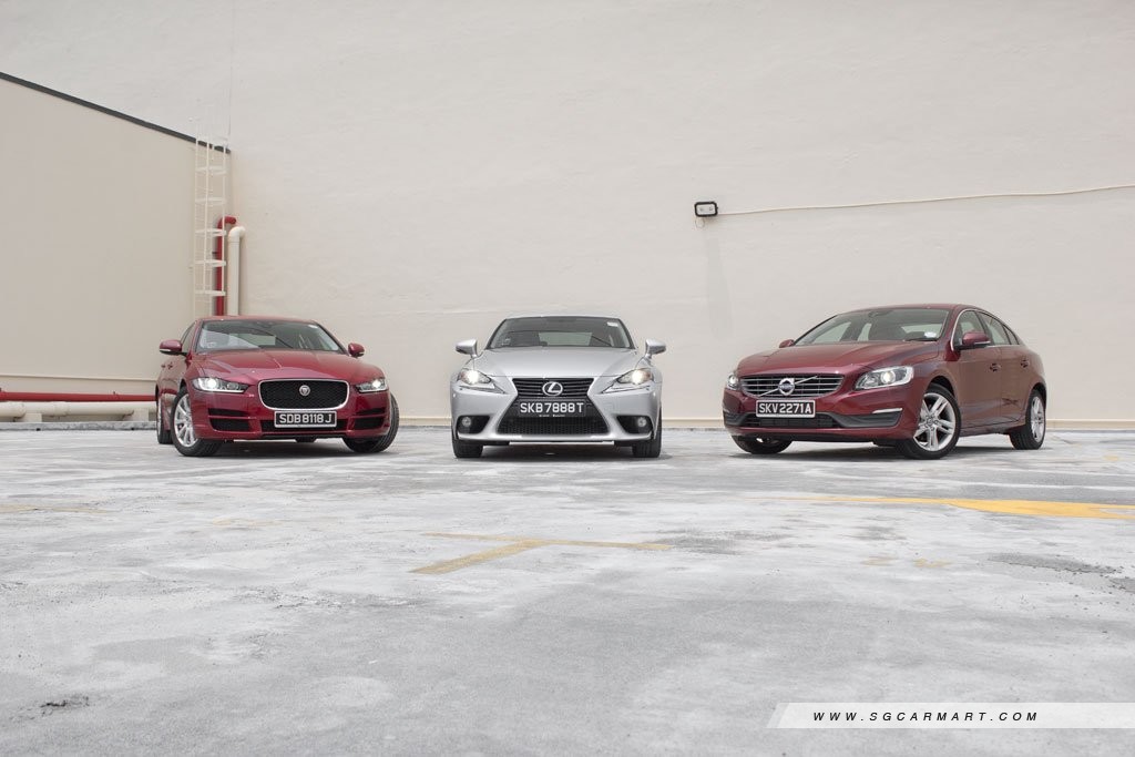 Jaguar XE 2.0 (A) vs Lexus IS250 2.5 (A) vs Volvo S60 T5 Drive-E (A)