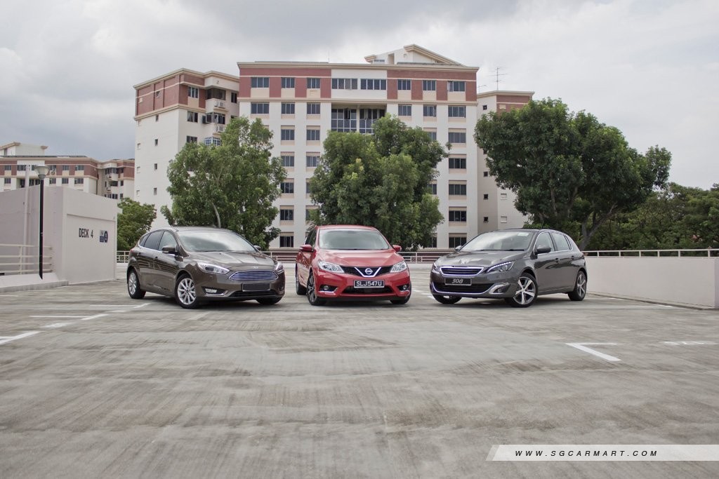 Ford Focus Hatchback vs Nissan Pulsar vs Peugeot 308