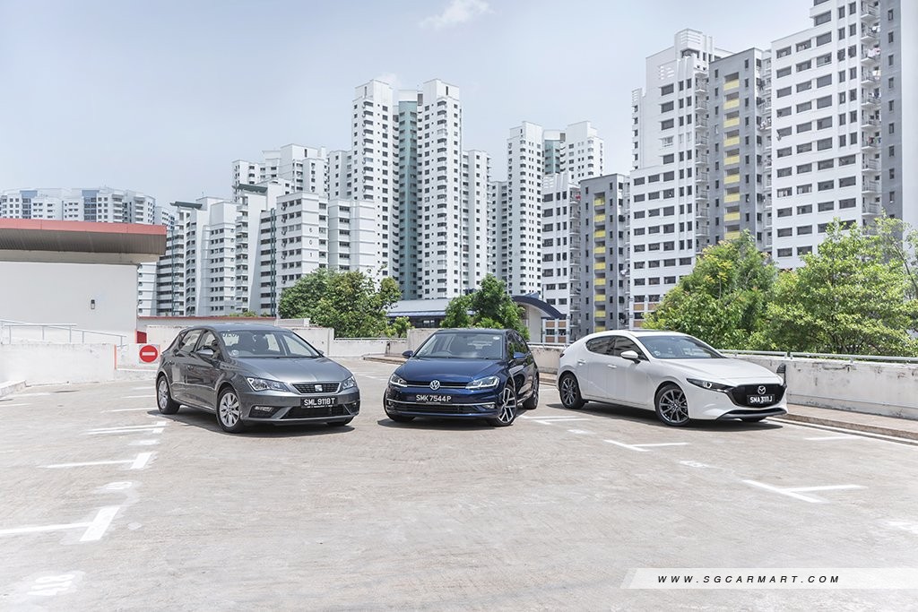 Mazda 3 Hatchback vs Seat Leon vs Volkswagen Golf