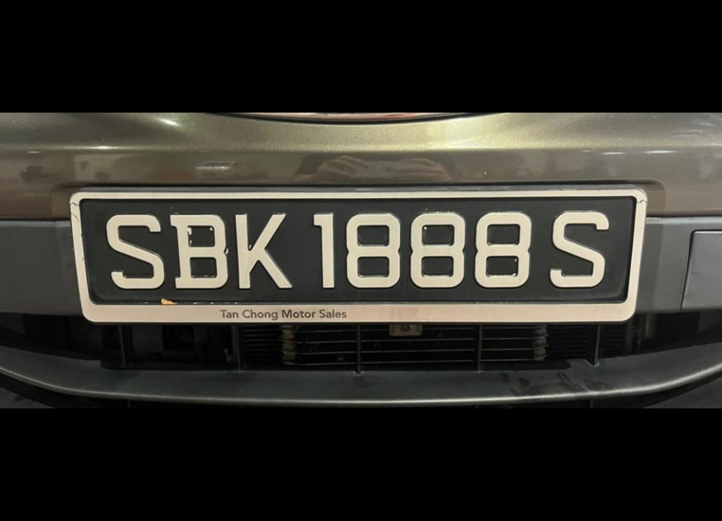 CAR PLATE FOR SALE - SBK1888S